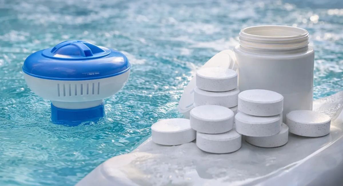 Trichlor chlorine tablets and floating dispenser, the source of cyanuric acid buildup in Glendale pools