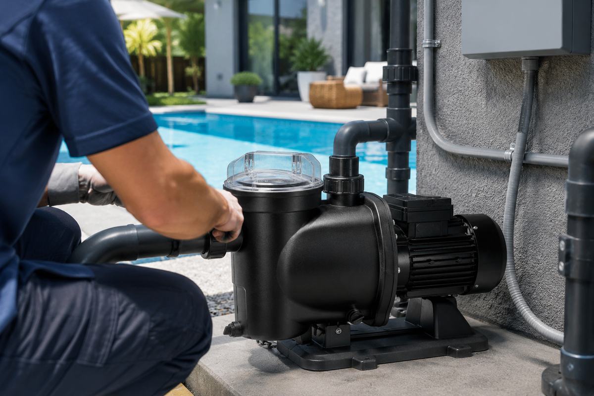 Variable-speed pool pump on an equipment pad in Moon Valley Phoenix AZ